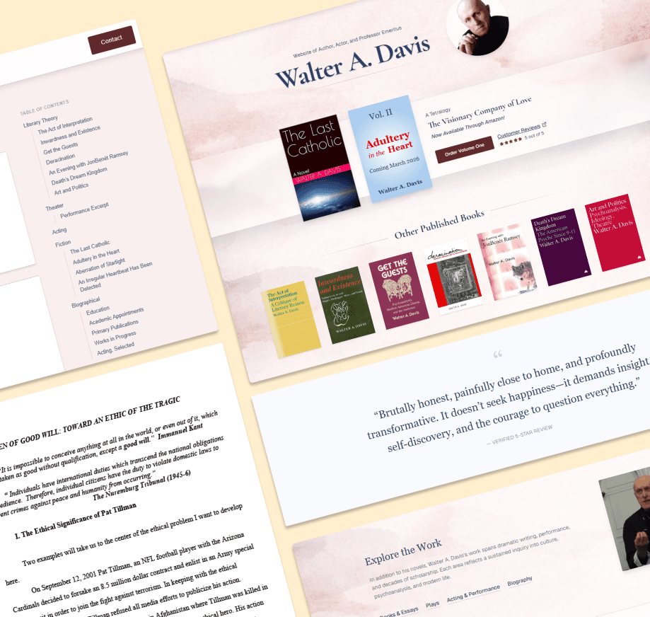 Walter A. Davis website showcase