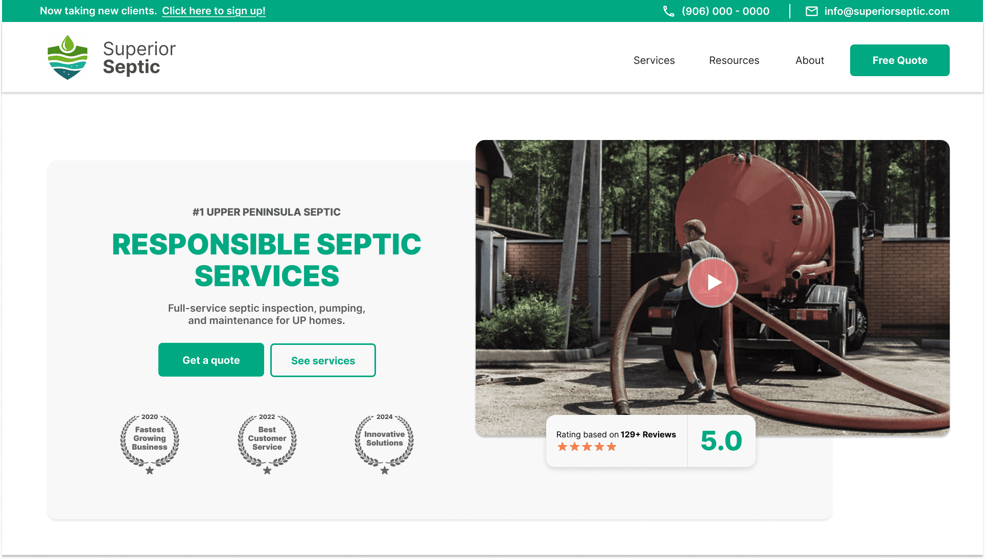 Marquette Septic Website