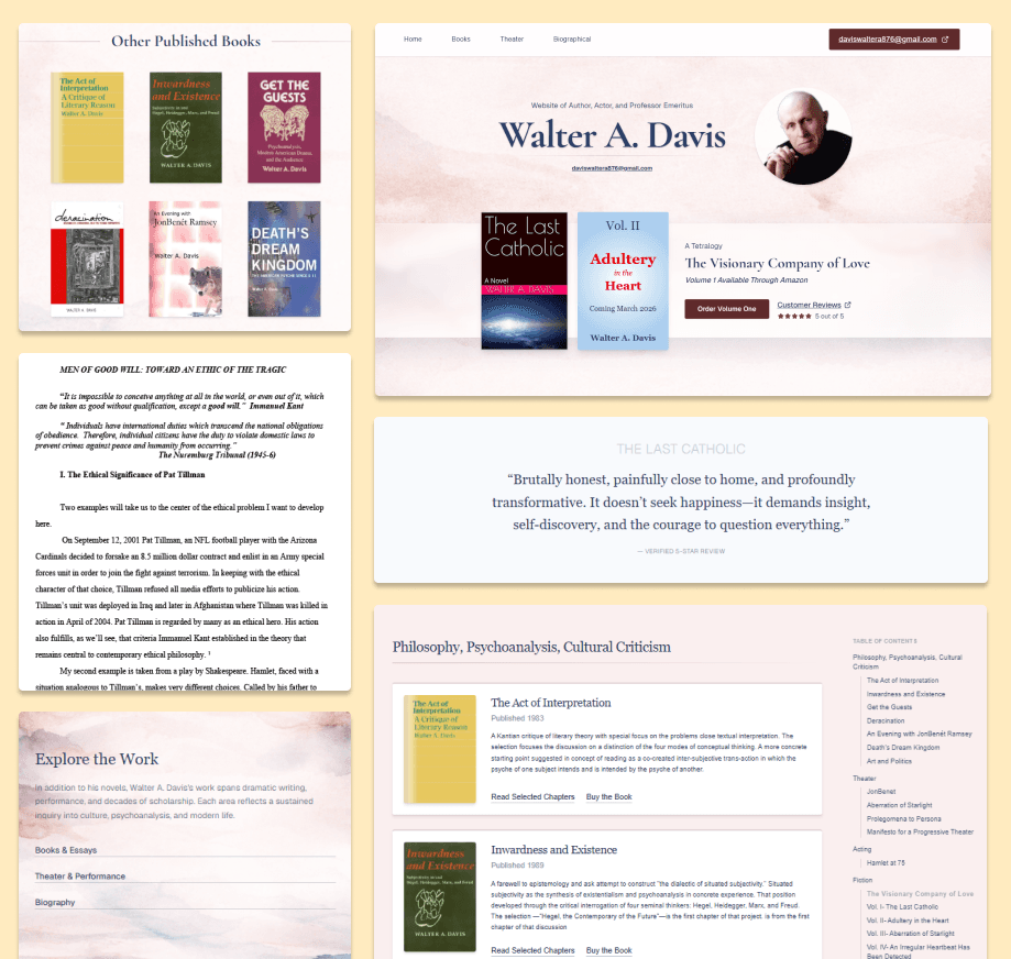 Walter A. Davis website showcase