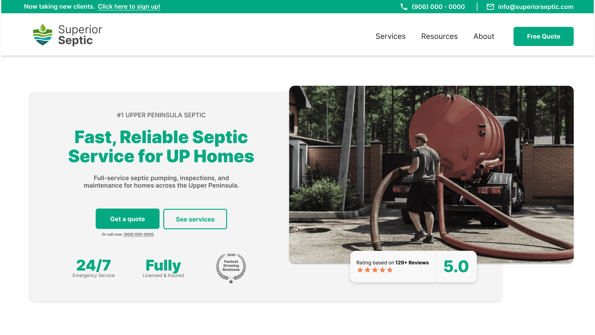 Marquette Septic Website